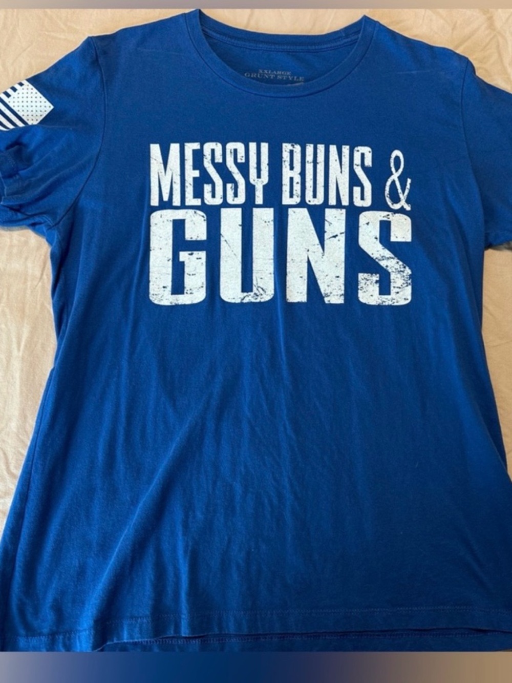 Grunt Style Blue 'Messy Buns & Guns' Short Sleeve Tee